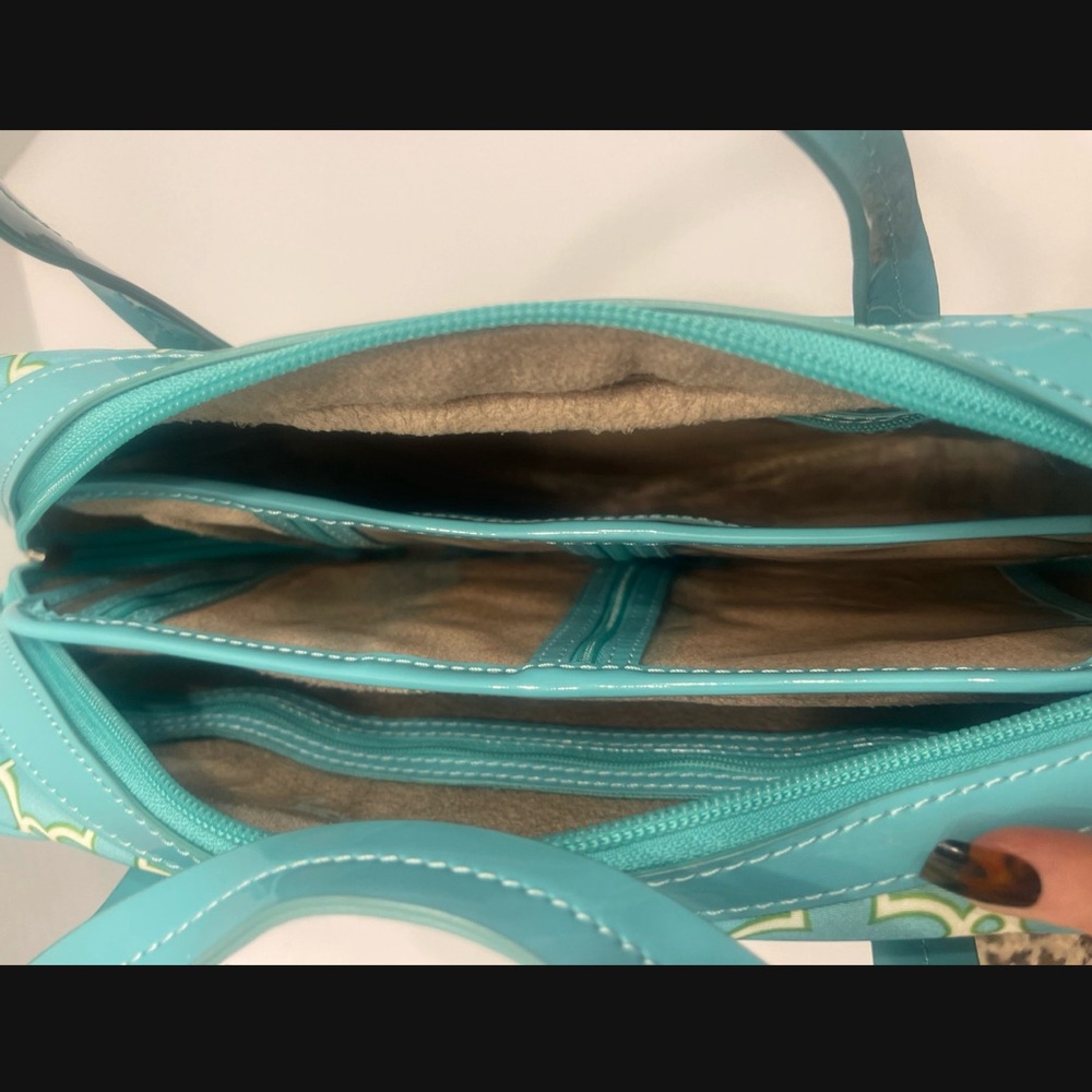 Stella & Dot Turquoise Patterned Cosmetic Bag - Picture 3 of 3